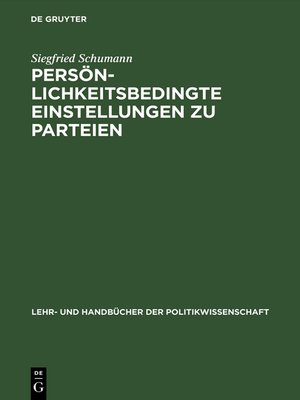 cover image of Persönlichkeitsbedingte Einstellungen zu Parteien